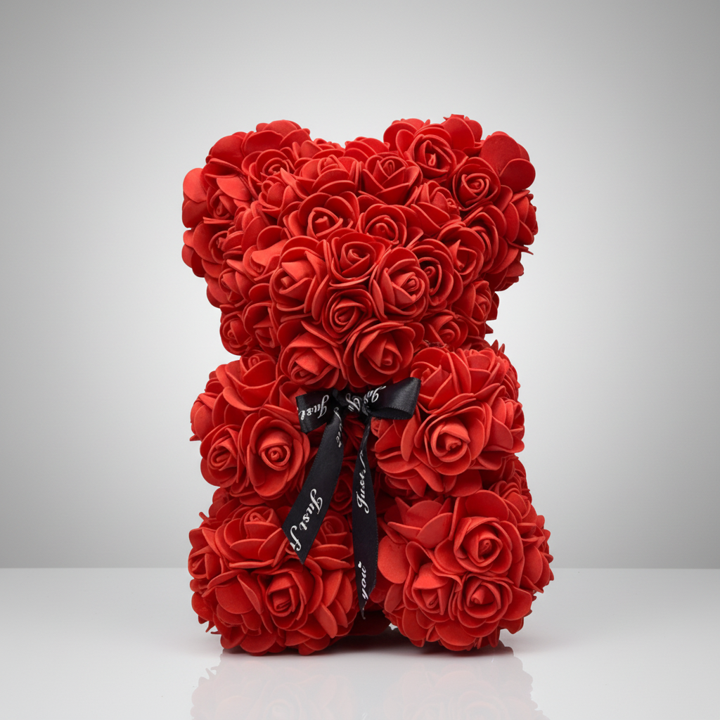 Rose Bear Mothers Day Gift Artificial Flower Teddy Decoration