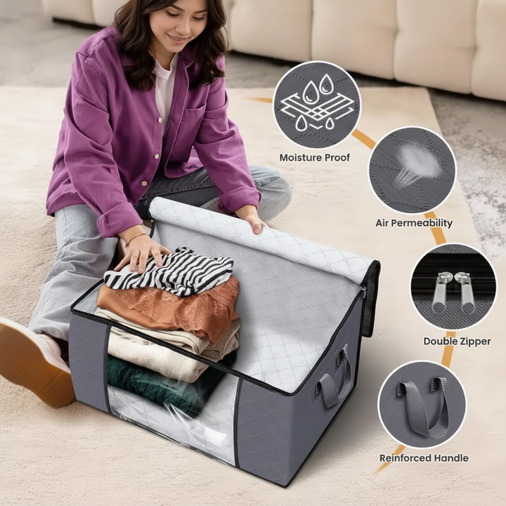 Storage Bags Fabric Organizer Foldable Large Clothing Containers