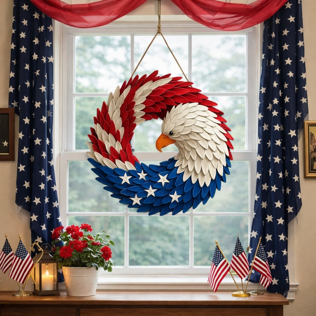Wall Art Veterans Eagle Wreath Boxwood Memorial Wall Display