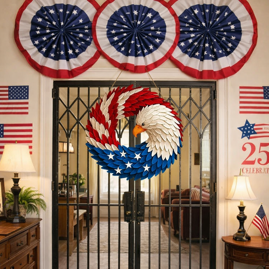 Wall Art Veterans Eagle Wreath Boxwood Memorial Wall Display