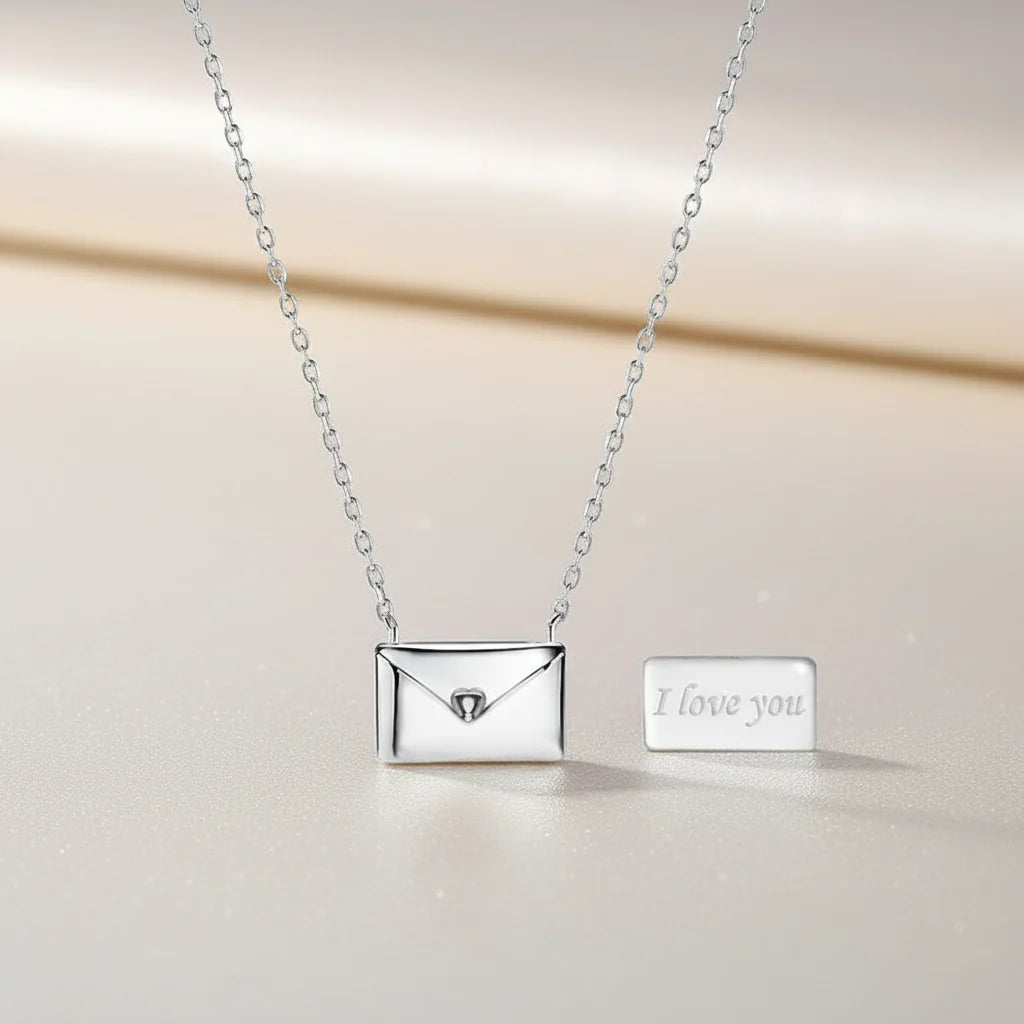 Necklace Pendant Envelope Love Letter Copper Gift Jewellery