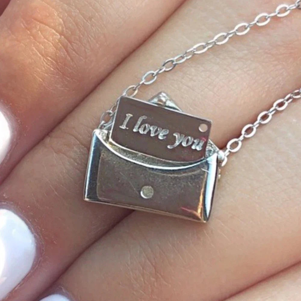 Necklace Pendant Envelope Love Letter Copper Gift Jewellery