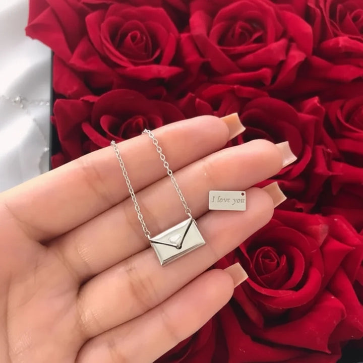Necklace Pendant Envelope Love Letter Copper Gift Jewellery