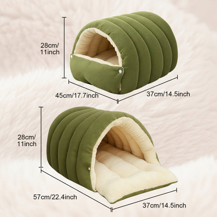 Pet Bed Cat Cave Soft Plush Warm Indoor Sleeping House