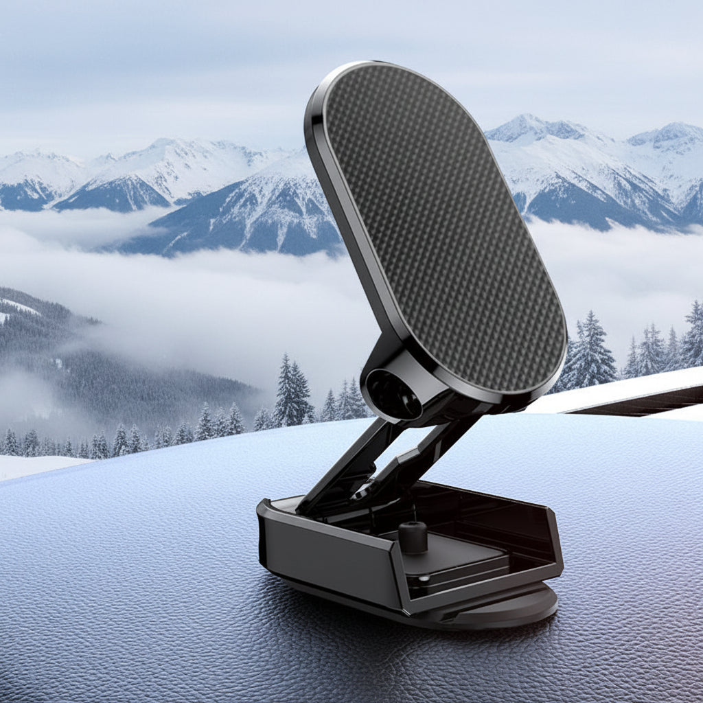 Car Phone Mount Magnetic Dashboard Foldable Alloy Holder