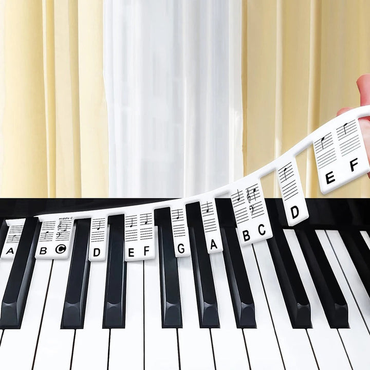 Piano Keyboard Stickers Silicone Note Labels Key Learning