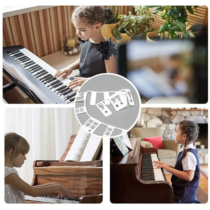 Piano Keyboard Stickers Silicone Note Labels Key Learning