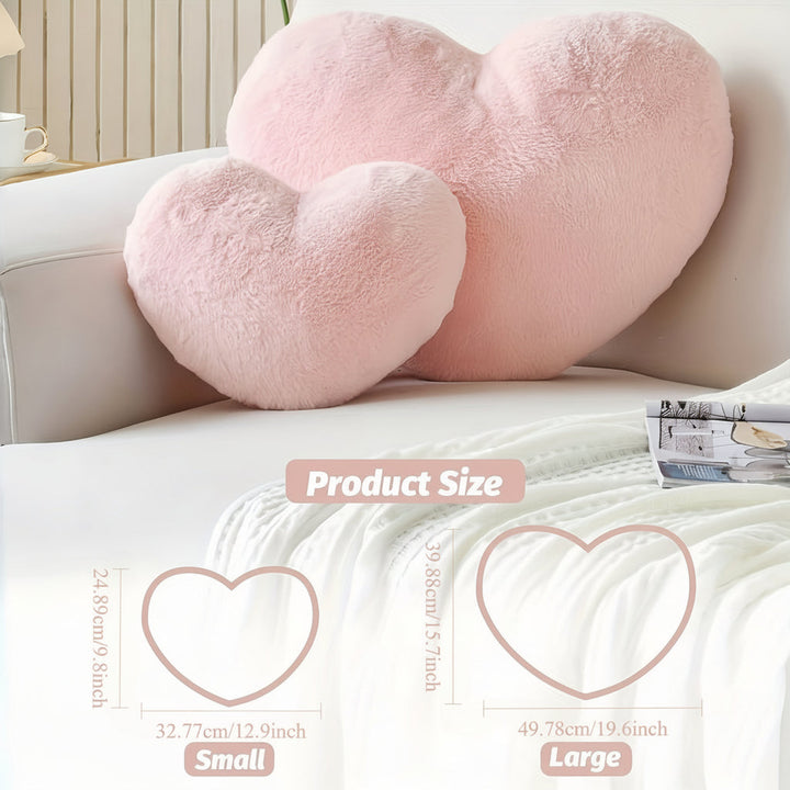 Throw Pillow Heart Shaped Plush Decorative Sofa Cushion