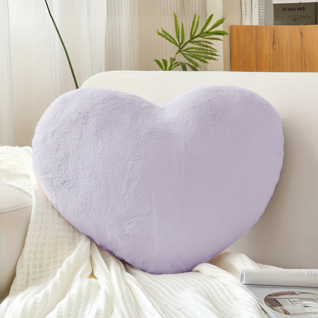 Throw Pillow Heart Shaped Plush Decorative Sofa Cushion