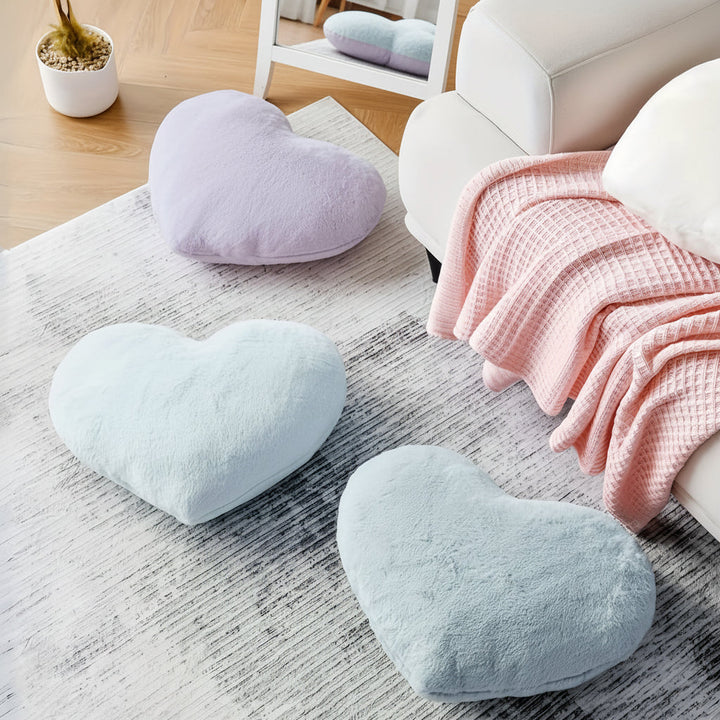 Throw Pillow Heart Shaped Plush Decorative Sofa Cushion