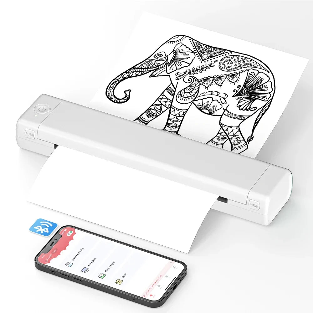 Portable Thermal Printer Wireless Bluetooth Compact Paper Printer