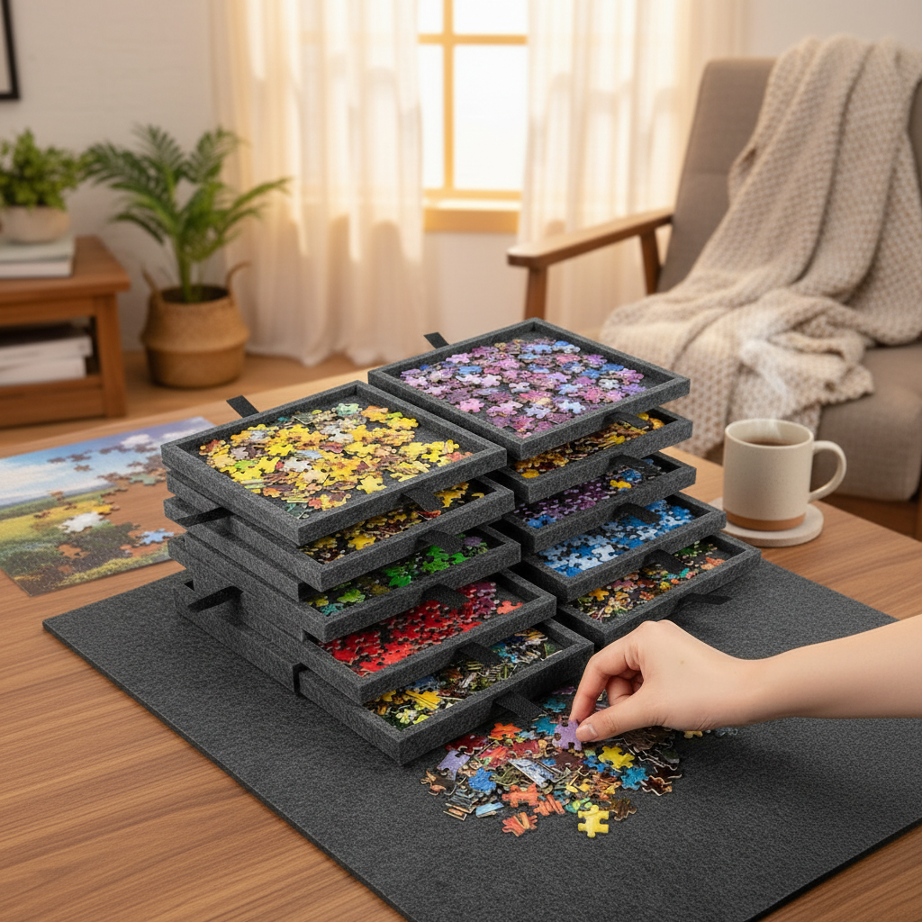 Puzzle Board Drawers Adjustable Jigsaw Puzzle Storage Case