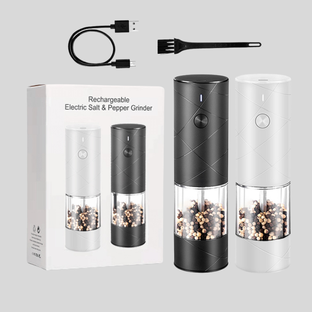 Salt Pepper Grinder Electric Rechargeable LED Light