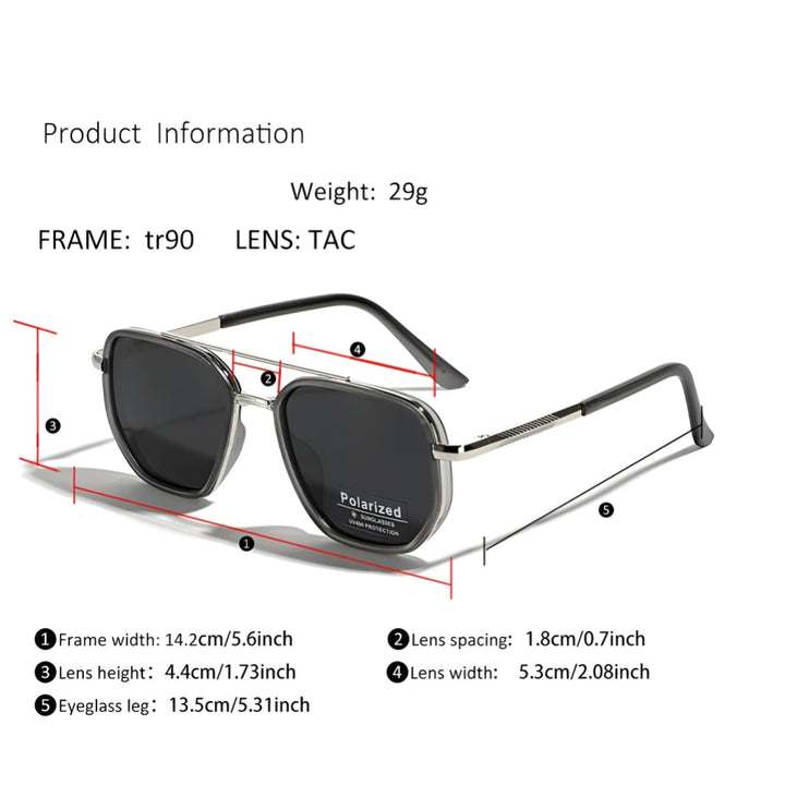 Polarized Sunglasses Retro Square UV Protection Wristbands