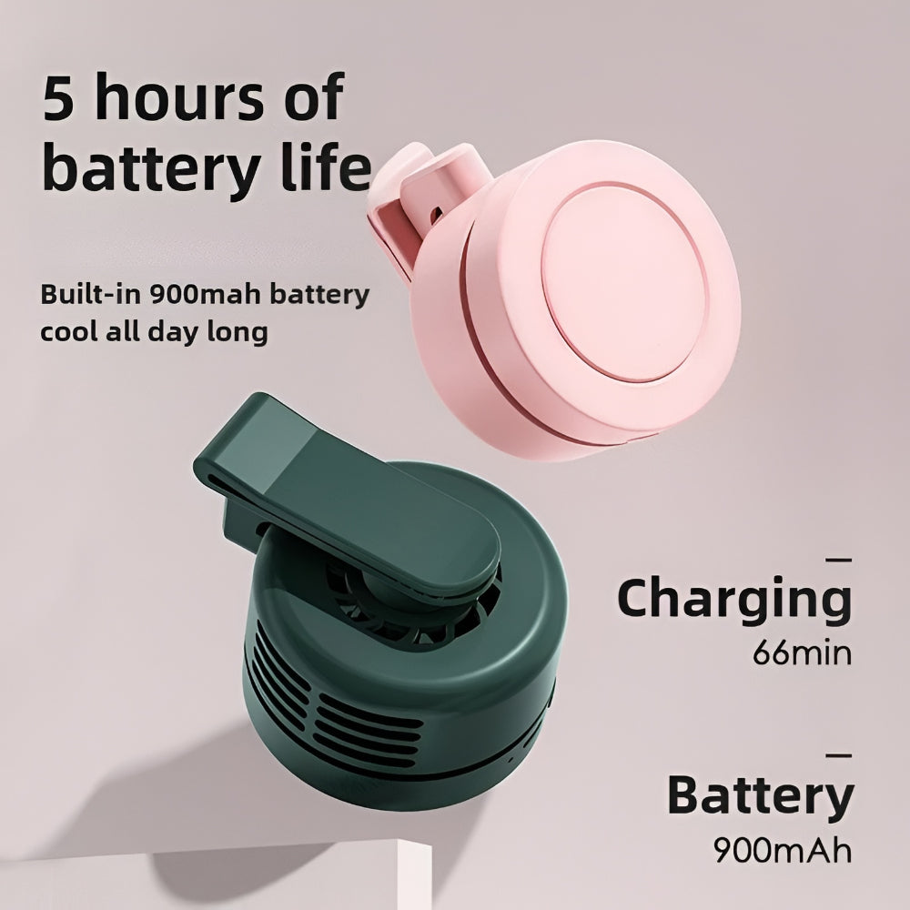 Portable Fan Mini Clip Neck Fan Adjustable Foldable