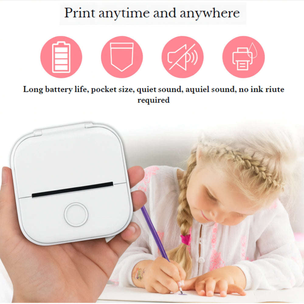 Portable Thermal Printer Bluetooth Pocket Photo Label Device