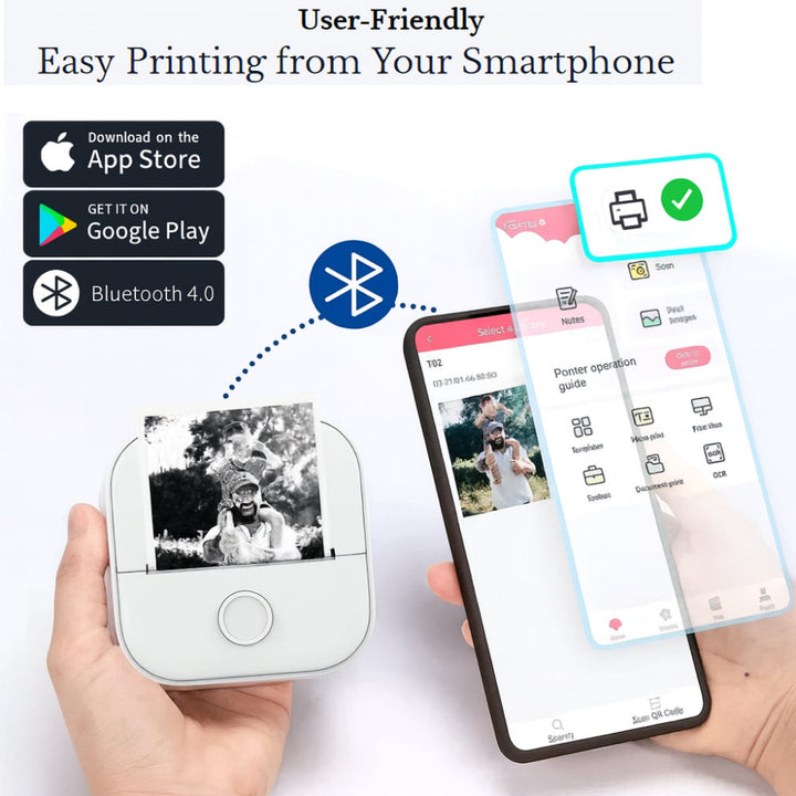 Portable Thermal Printer Bluetooth Pocket Photo Label Device