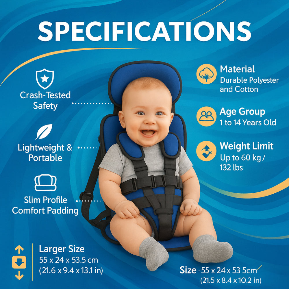 Car Seat Child Booster Travel Harness Portable Design