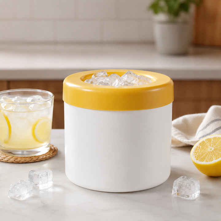 Portable Ice Maker Tray Compact Stackable Lidded