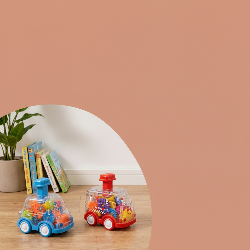 Gear Mechanism Push Go Toy Cars Kids colourful Educational