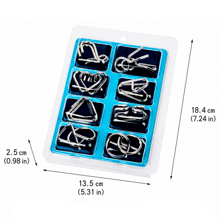 Puzzle Toys Metal Brain Teaser Logic Game Set