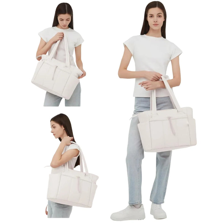 Womens Tote Bag Quilted Puffer Laptop Sleeve Travel Organizer