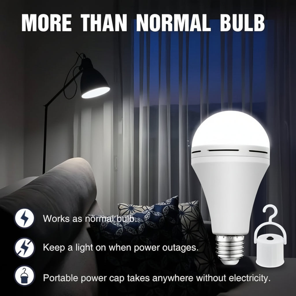 LED Light Bulb Rechargeable Emergency White Power Lighting
