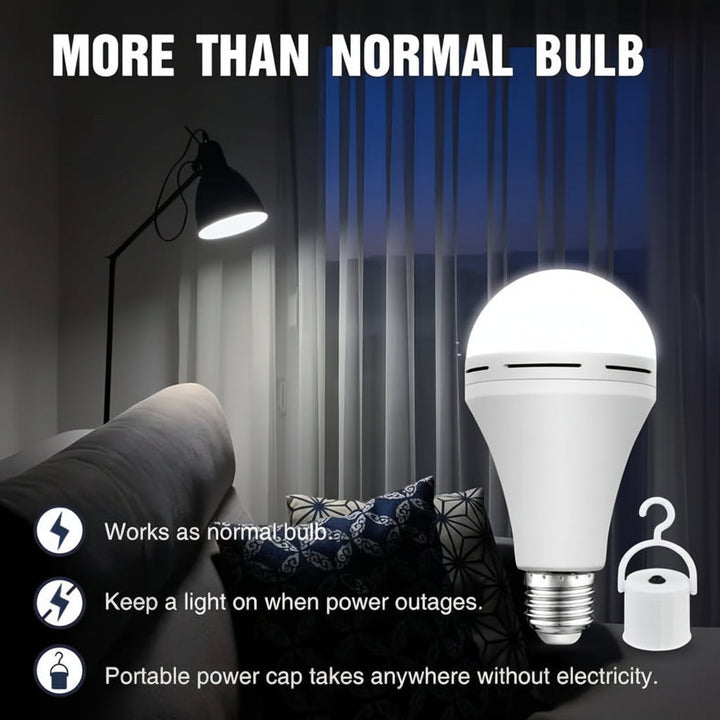 LED Light Bulb Rechargeable Emergency White Power Lighting