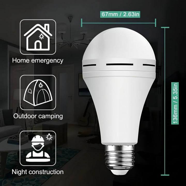 LED Light Bulb Rechargeable Emergency White Power Lighting