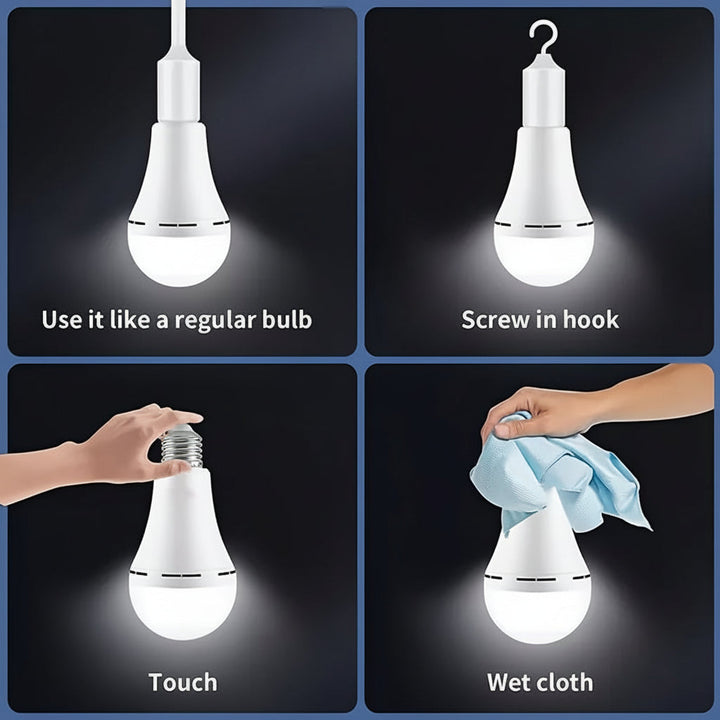 LED Light Bulb Rechargeable Emergency White Power Lighting