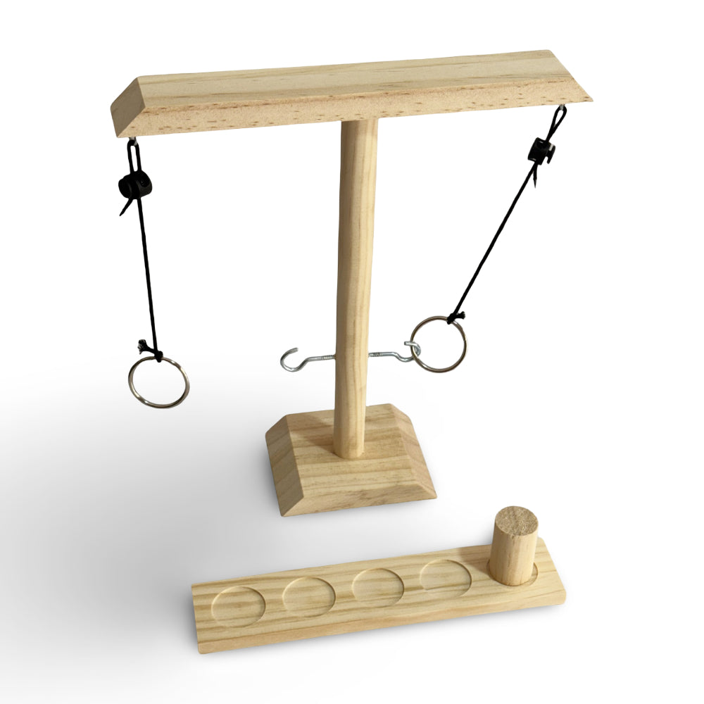 Ring Toss Tabletop Game Wooden Hook and Ring Party Game