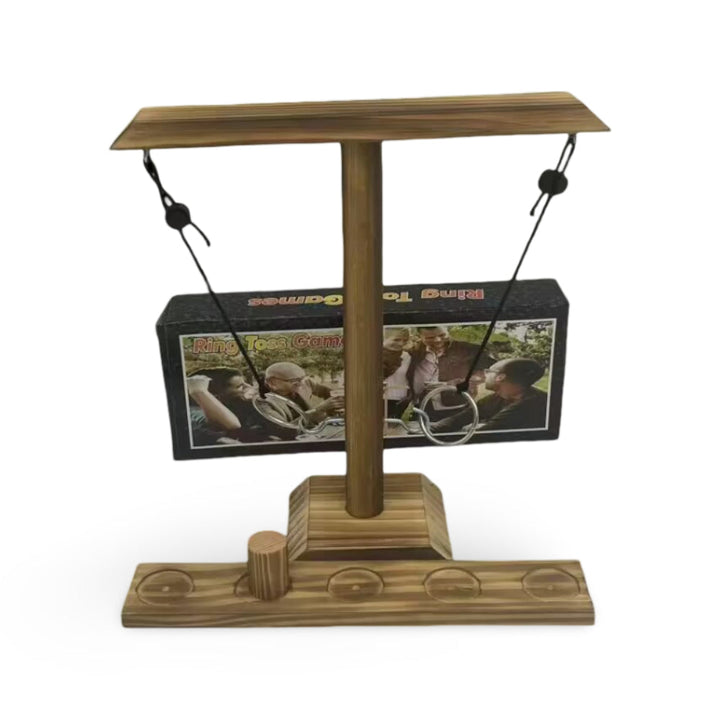 Ring Toss Tabletop Game Wooden Hook and Ring Party Game