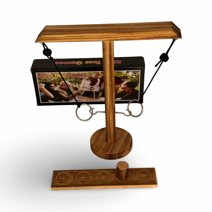 Ring Toss Tabletop Game Wooden Hook and Ring Party Game
