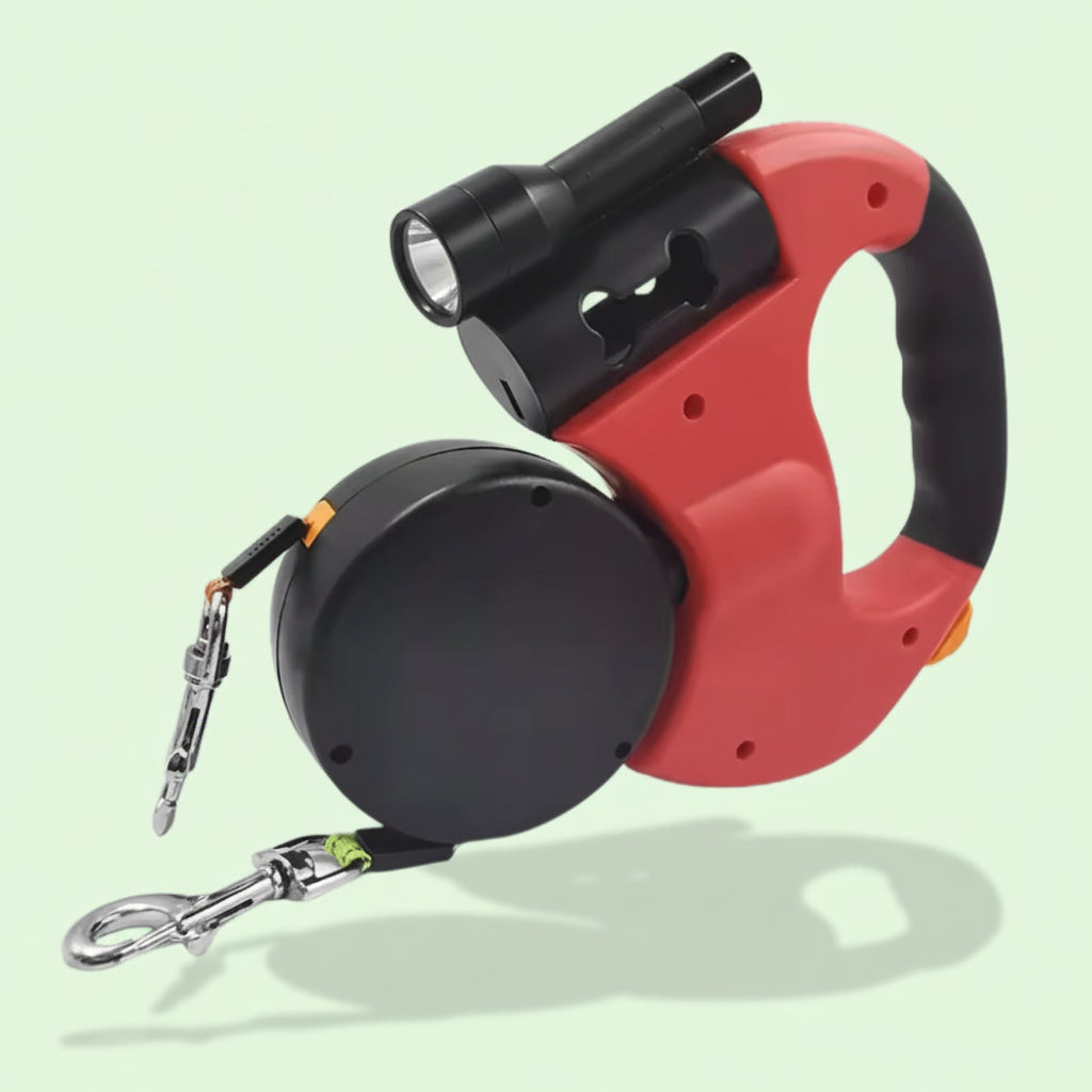 Dog Leash Dual Retractable Tangle Free Walking Lead Two Dogs