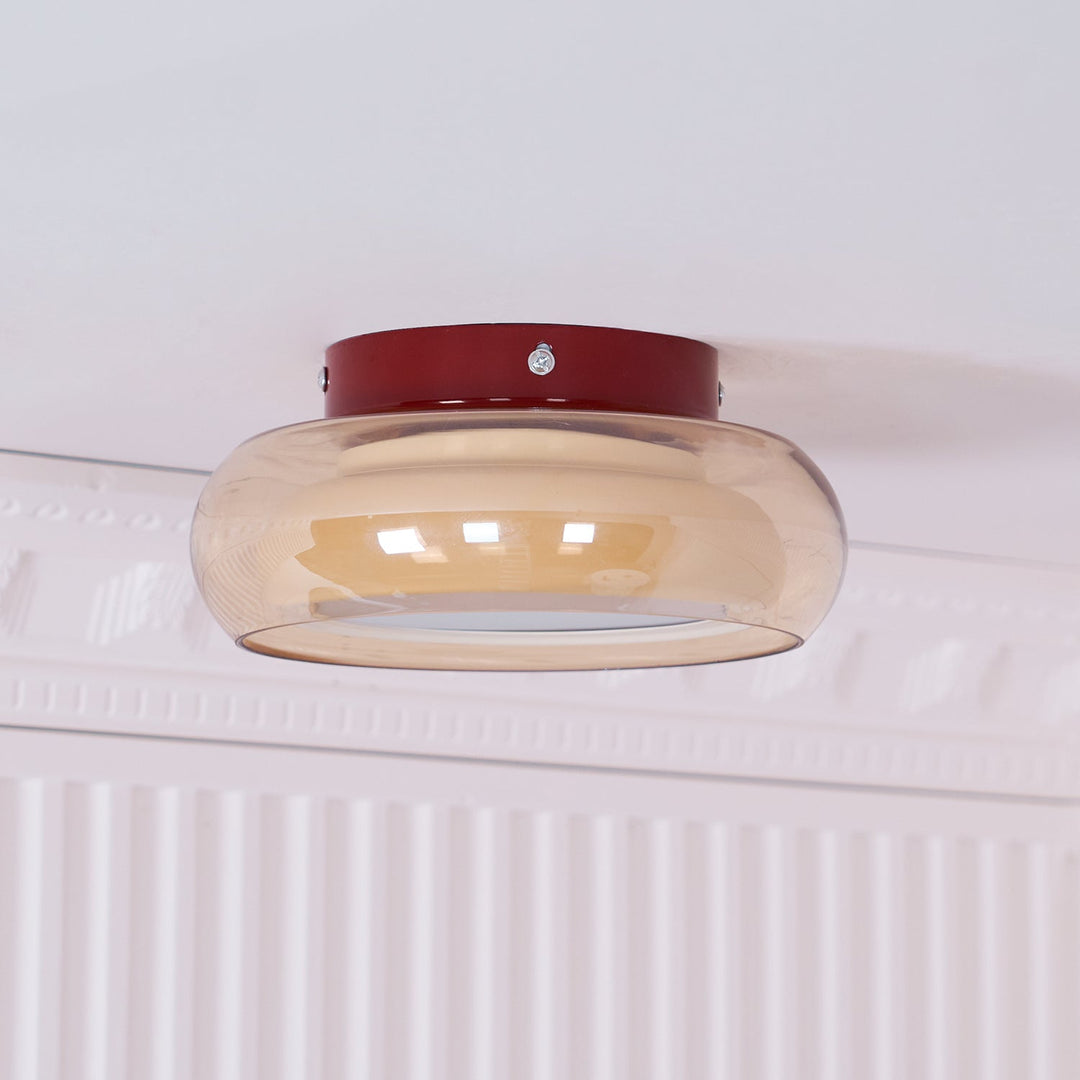 June Retro Glass Flush Mount Ceiling Light | LED Indoor Lamp