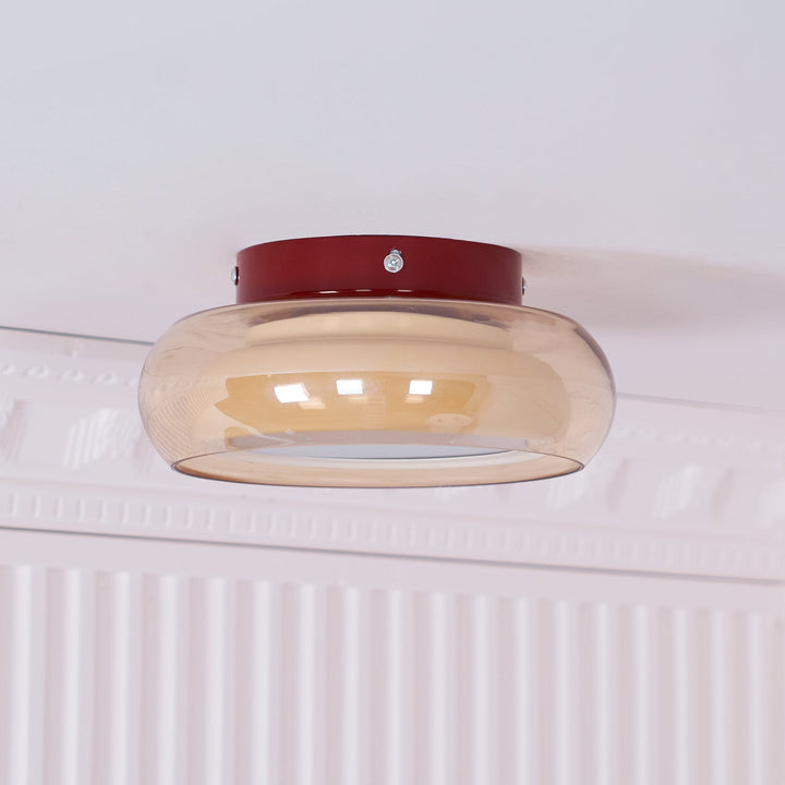 June Retro Glass Flush Mount Ceiling Light | LED Indoor Lamp