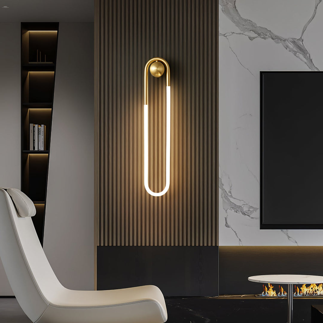 Modern LED Wall Light | Brass &amp; Black Minimalist Wall Lamp
