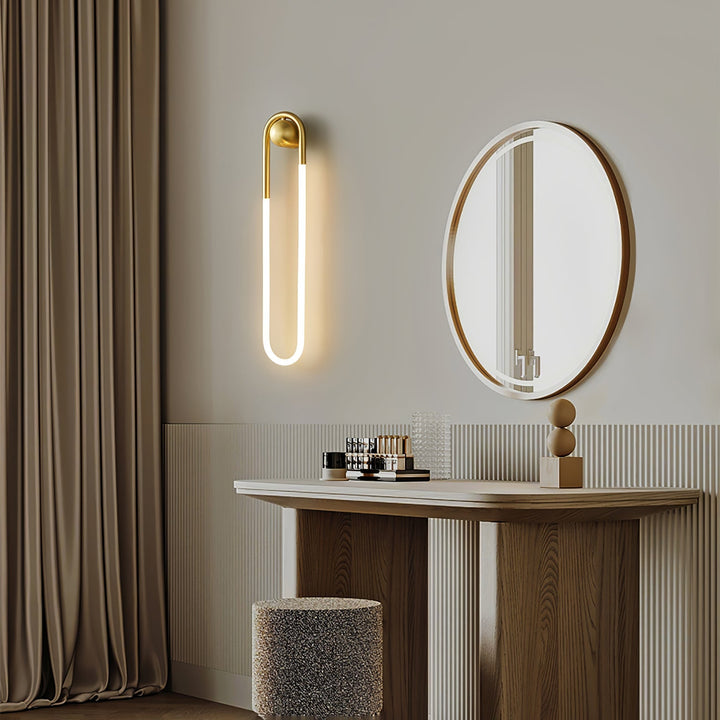 Modern LED Wall Light | Brass &amp; Black Minimalist Wall Lamp