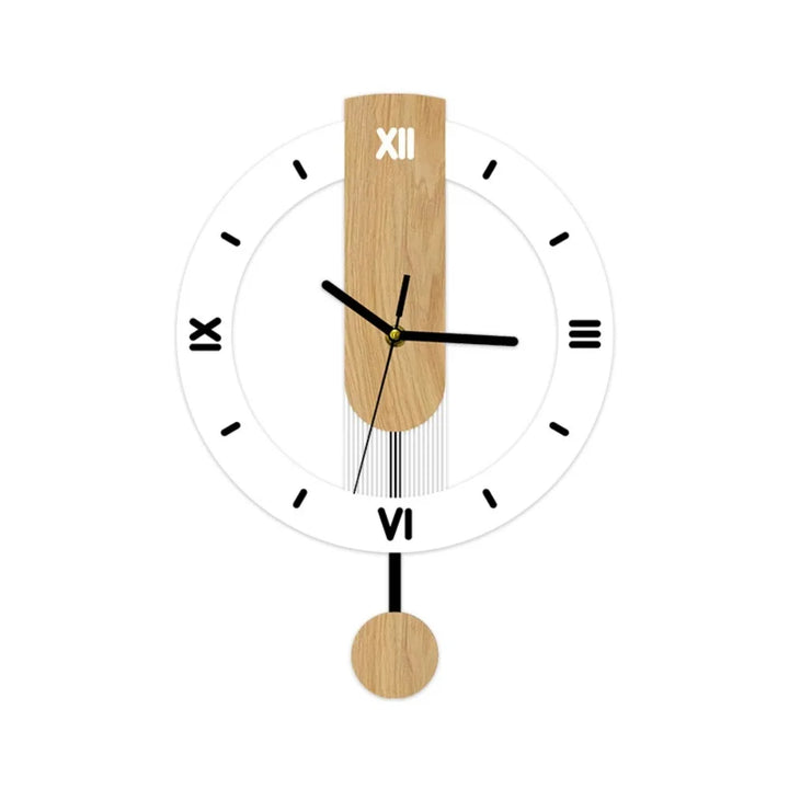 Minimalist Pendulum Wall Clock | Modern Acrylic &amp; Wood Design