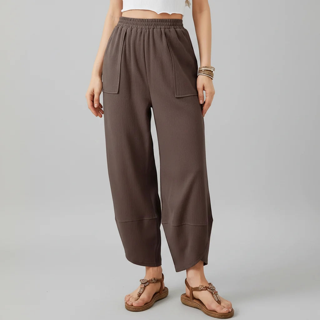 Women Trousers Casual Loose Fit Straight Leg Lightweight Summer Trousers