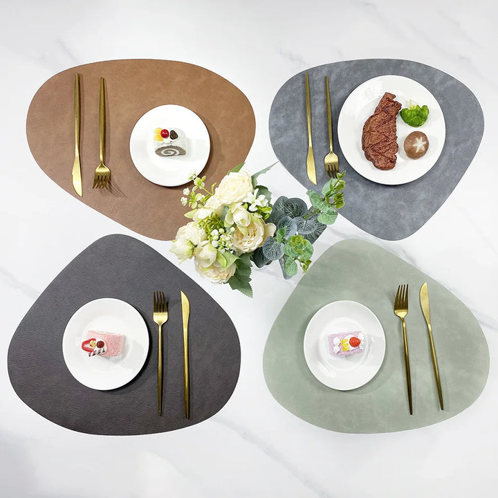 NordicDrop | Double-Sided Faux Leather Placemats | Non-Slip &amp; Heat Resistant