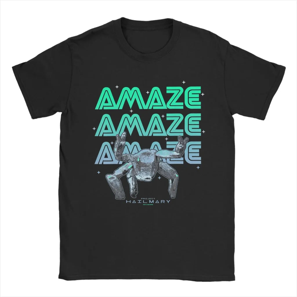 T Shirt Graphic Funny Space Design Project Rocky Casual Tee