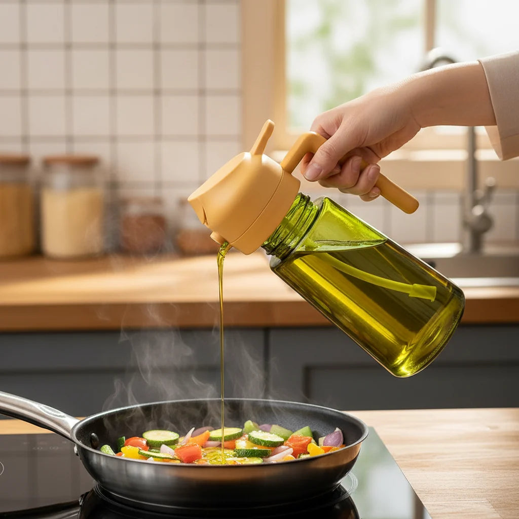 Oil Dispenser Bottle Glass Olive Oil Sprayer Cooking