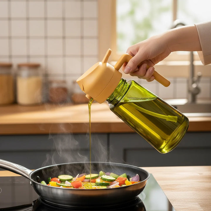 Oil Dispenser Bottle Glass Olive Oil Sprayer Cooking