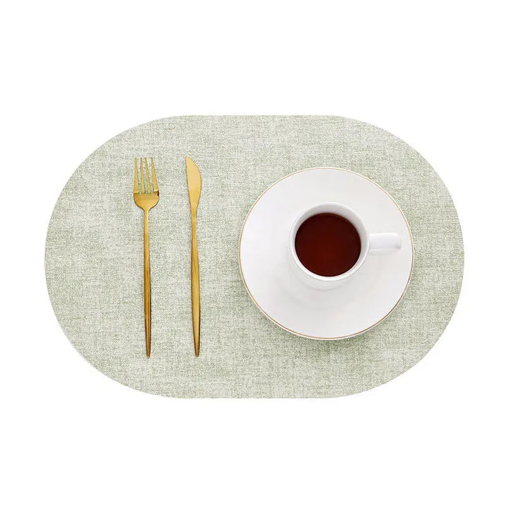 LinoMat | Oval Faux Leather Placemats | Heat Resistant &amp;amp; Non-Slip