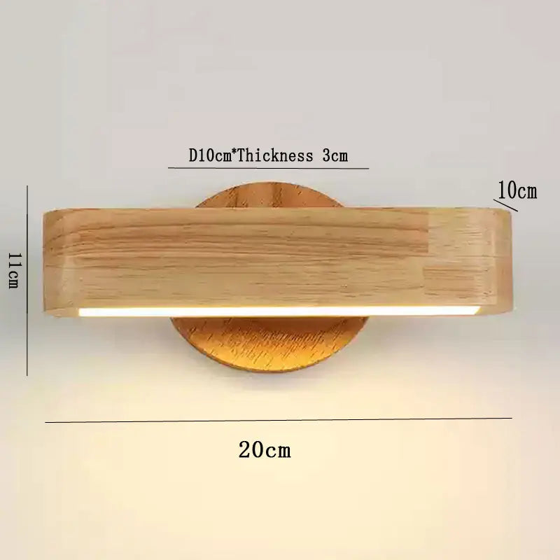 Rotating Wall Lamp | Japanese Solid Wood &amp; Aluminium Design