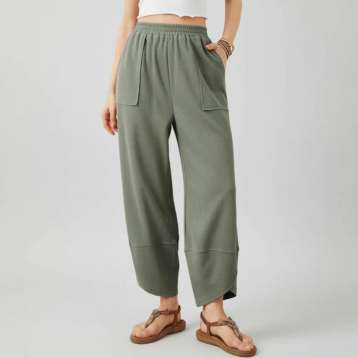Women Trousers Casual Loose Fit Straight Leg Lightweight Summer Trousers