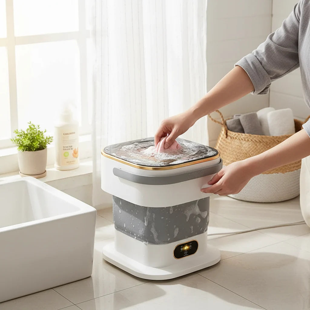 Washing Machine Portable Mini Foldable Compact Laundry Washer