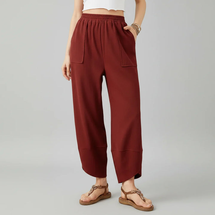 Women Trousers Casual Loose Fit Straight Leg Lightweight Summer Trousers