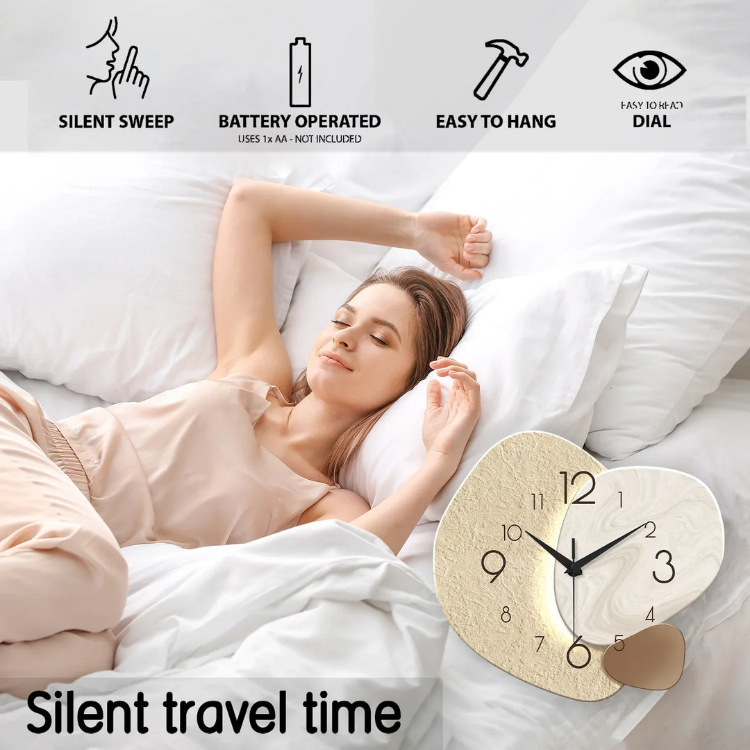 TempoStone | Modern Simple Wall Clock | Silent Quartz Design